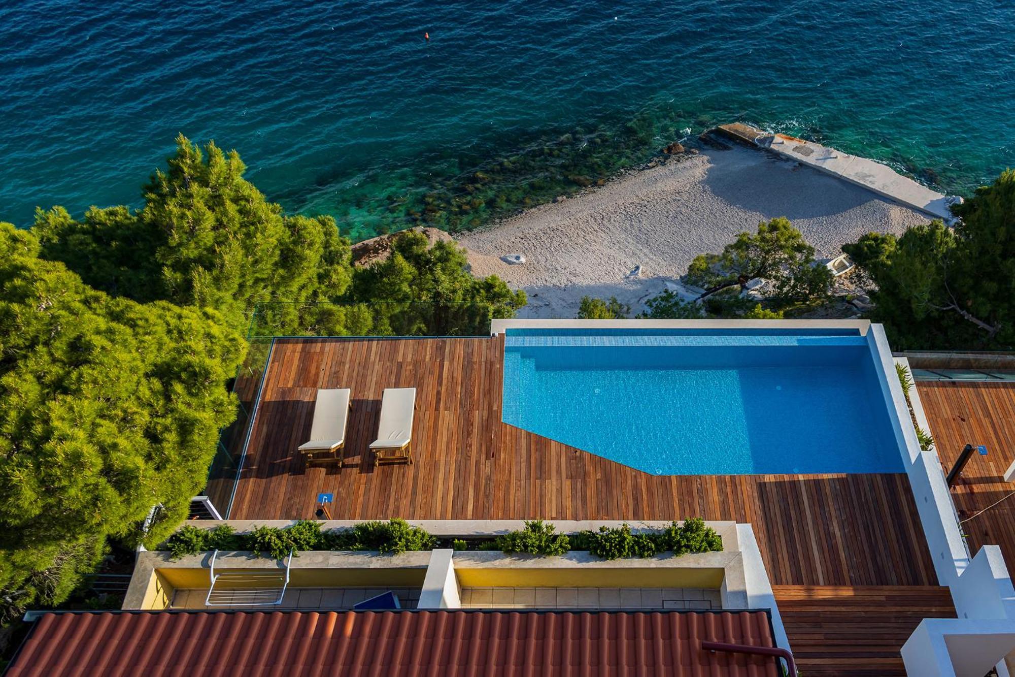 Luxury Apartments Villa Ruzmarina With New Heated Infinity Pool And Lounge Area Marusici  Extérieur photo